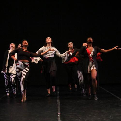 Dance faculty work with students to choreograph performances on campus and around the world.